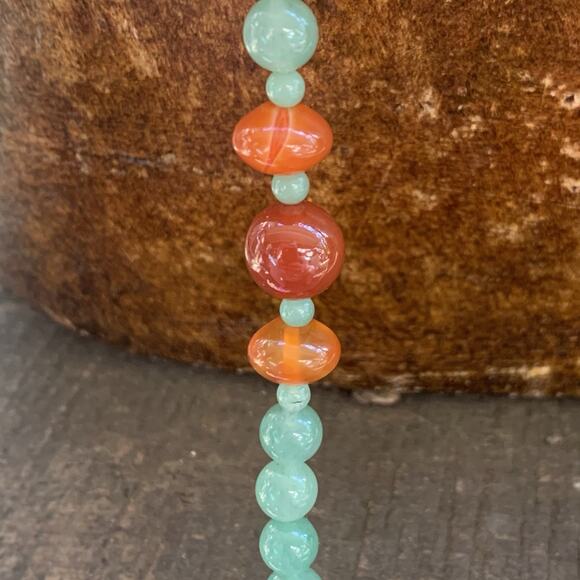 Jay King Necklace Sterling Silver, Carnelian Agate & Aventurine 40 Inches - Picture 9 of 13